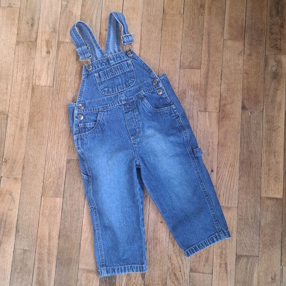 Vtg Arizona Jean Company Denim Blue Jean Overalls Toddler 2T 100% Cotton Unisex